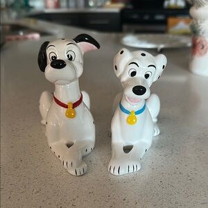 Dalmatian Dog Figurine Set - Black and White